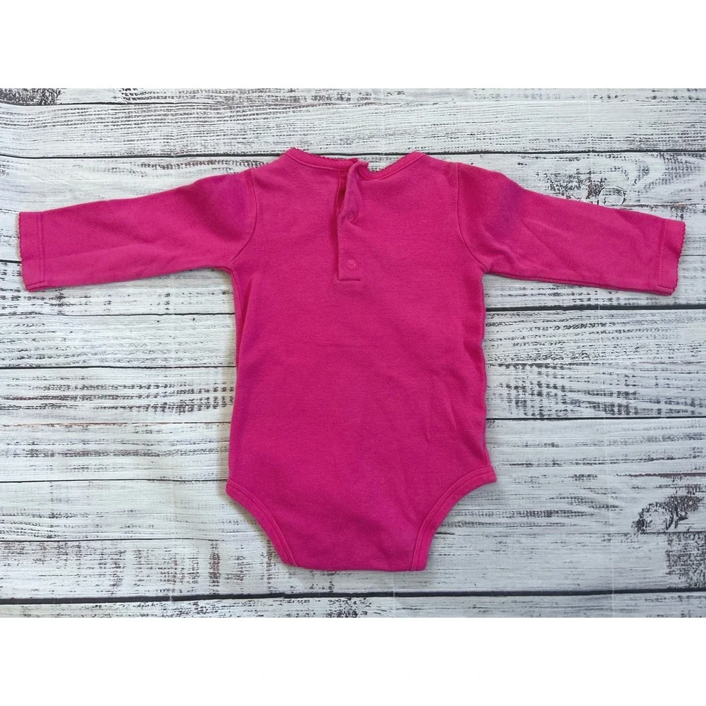 Carters Baby Girl My First Birthday Long Sleeve Bodysuit‎ Pink 12 Months Cupcake